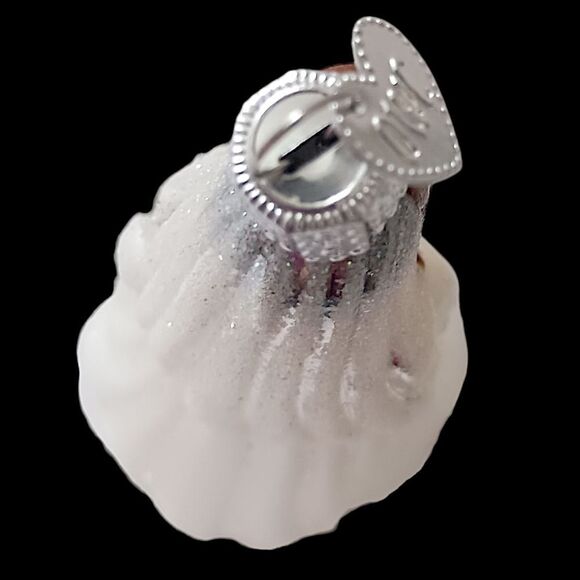 Old World Christmas Bride Ornament Brunette White Dress Roses Vintage Glass OWC - Picture 4 of 15